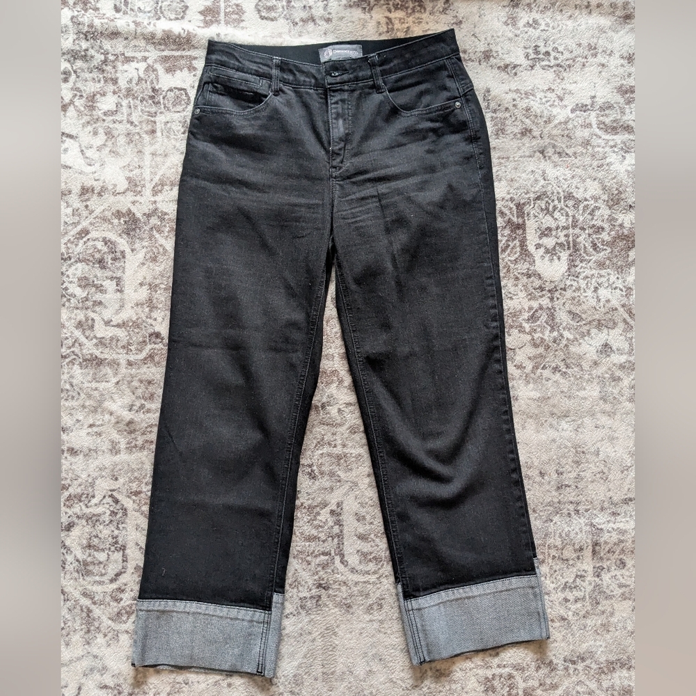 Democracy Ab Solution High Rise Boyfriend Jean Reverse Fixed Cuff Cropped Size 6